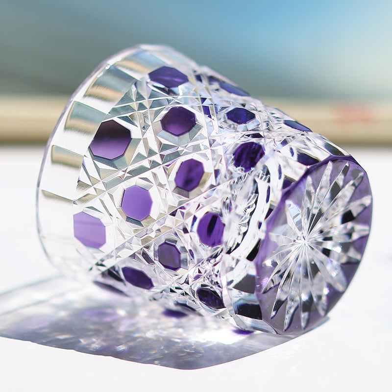 Polka Dot Diamond Grid Edo Kiriko Shot Glass