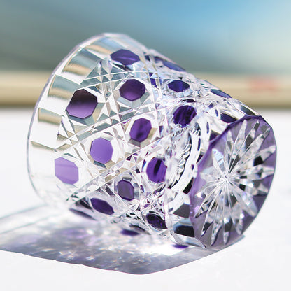 Polka Dot Diamond Grid Edo Kiriko Shot Glass