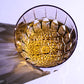 JP-050-3 New 11 oz  Handmade Edo Kiriko Grey Amber Cased Glass Whiskey Old Fashioned Tumblers Hand engraved Asterism Patterns