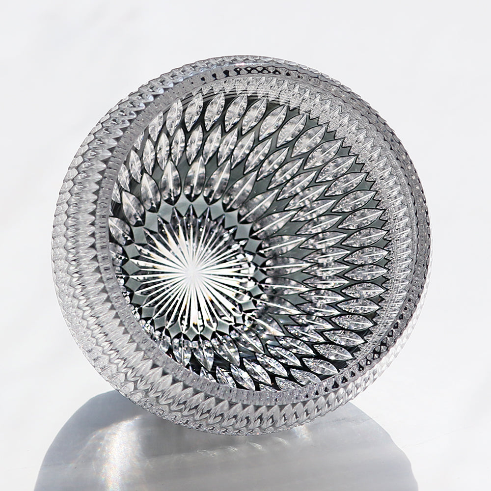 Lead Crystal Gray Hand-cut Whiskey Tumbler
