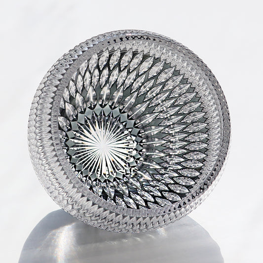 Lead Crystal Gray Hand-cut Whiskey Tumbler