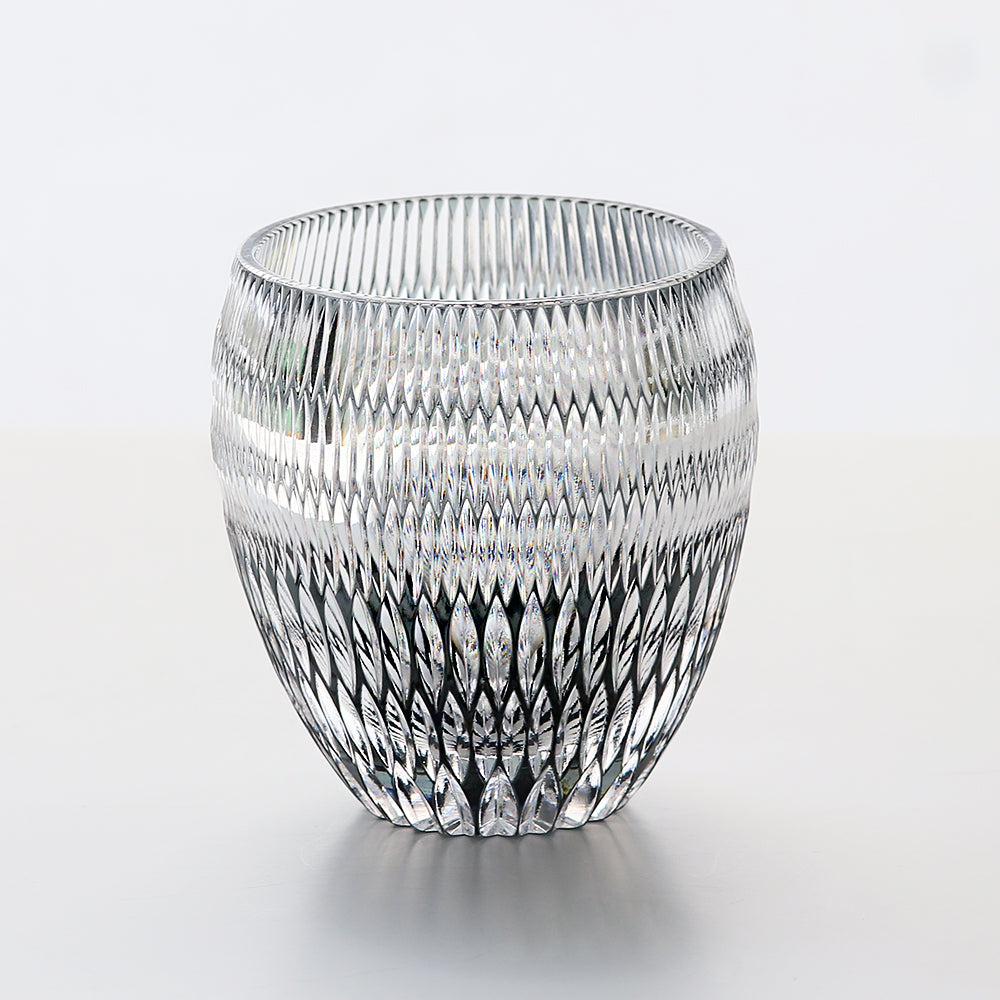 Lead Crystal Gray Hand-cut Whiskey Tumbler