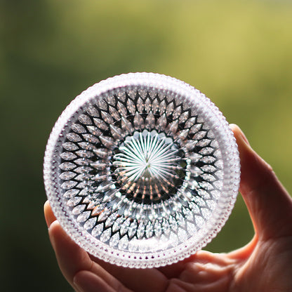 Lead Crystal Gray Hand-cut Whiskey Tumbler