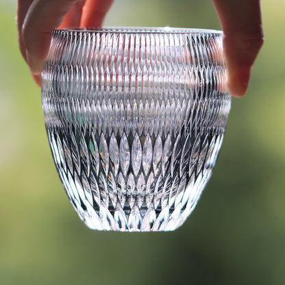 Lead Crystal Gray Hand-cut Whiskey Tumbler