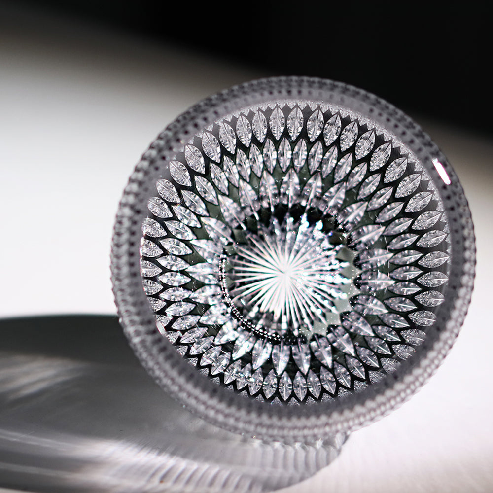 Lead Crystal Gray Hand-cut Whiskey Tumbler