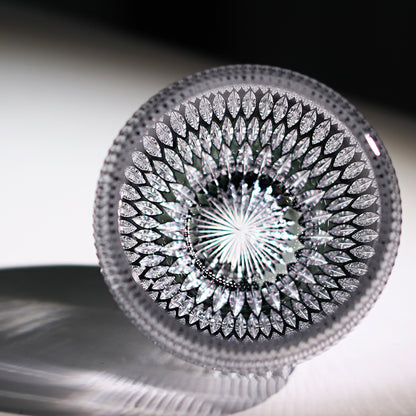 Lead Crystal Gray Hand-cut Whiskey Tumbler
