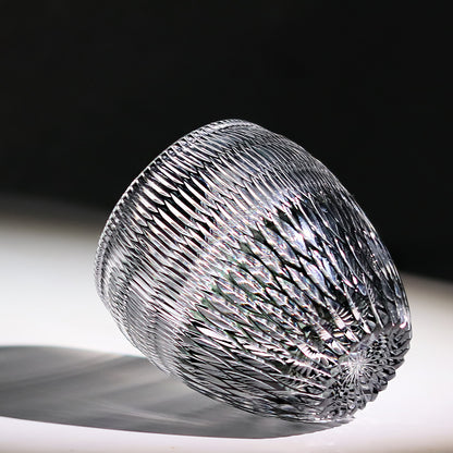 Lead Crystal Gray Hand-cut Whiskey Tumbler