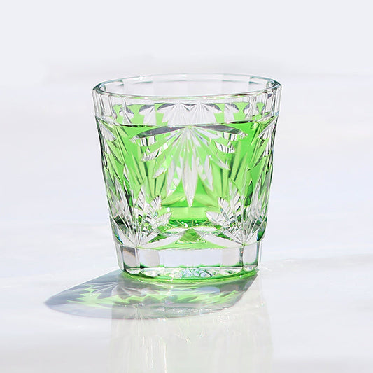 Bamboo Leaves Sake Shot Glass Green 1oz