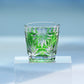 QJ-06-2  35ml Hand Cut Bamboo Design Sake Glass Green Edo Kiriko soju shot glass for whiskey, vodka, tequila, chilled sake