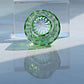 QJ-06-1  35ml Hand Cut To Clear Green soju shot glass Carved Wave Design Min Glasses for whiskey, vodka, tequila, chilled sake