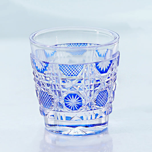 QJ-07 New Dark Blue 35ml edo kiriko sake glass 1 oz min shot glasses for whiskey, vodka, tequila