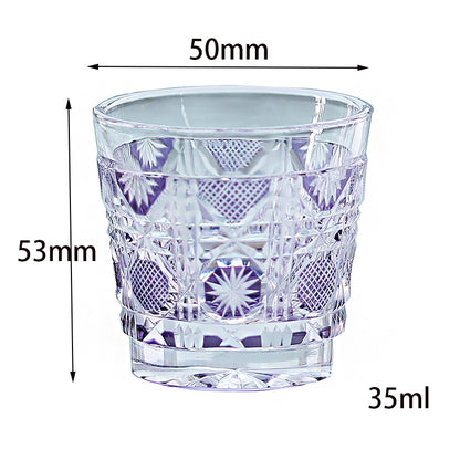 QJ-07 New Purple 35ml edo kiriko sake glass 1 oz min shot glasses for whiskey, vodka, tequila