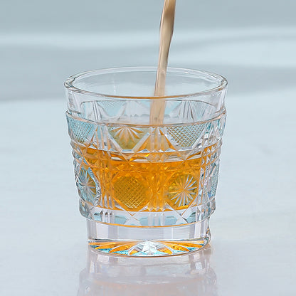QJ-07 New Sky Blue 35m edo kiriko sake glass 1 oz min shot glasses for whiskey, vodka, tequila