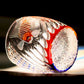 JP-075 Hand Carved Gold Fishing Rocks Cocktail Whiskey Glasses Japanese Edo Kiriko Style Whiskey Glass Tumblers Blue Red