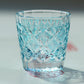 QJ-08  Hand cut to clear sky blue 35ml edo kiriko shot glass sake glass 1 oz min soju glasses vodka, tequila