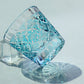 QJ-08  Hand cut to clear sky blue 35ml edo kiriko shot glass sake glass 1 oz min soju glasses vodka, tequila