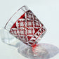 QJ-08  Hand cut to clear ruby red 35ml edo kiriko shot glass sake glass 1 oz min soju glasses vodka, tequila