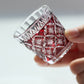 QJ-08  Hand cut to clear ruby red 35ml edo kiriko shot glass sake glass 1 oz min soju glasses vodka, tequila
