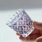 QJ-08  Hand cut to clear Purple 35ml edo kiriko shot glass sake glass 1 oz min soju glasses vodka, tequila