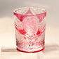 JP-125 250ml Gold Pink Japanese Style Edo Kiriko Whiskey Glasses Hand Cutting Owl and Christmas tree Design