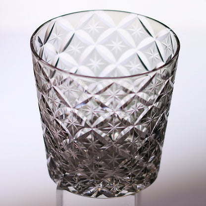 JP-051-4  New 320ml Japanese Style Whiskey Glass Edo Kiriko's Circle Mesh With Gift Box