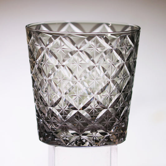JP-051-4  New 320ml Japanese Style Whiskey Glass Edo Kiriko's Circle Mesh With Gift Box