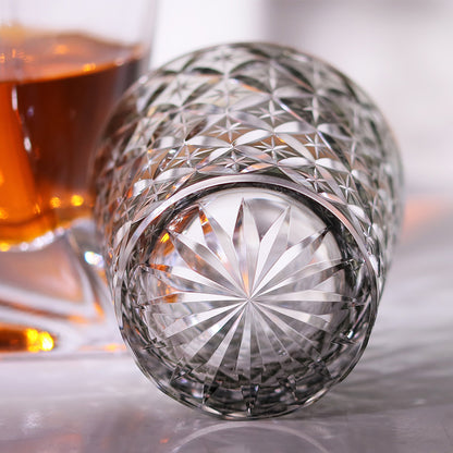 JP-051-4  New 320ml Japanese Style Whiskey Glass Edo Kiriko's Circle Mesh With Gift Box