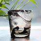JP-134-2  Handcrafts 320mlBlackish Tinted Old Fashioned Glasses Edo Kiriko's Engraved Dragon Whiskey Glass In Gift Box