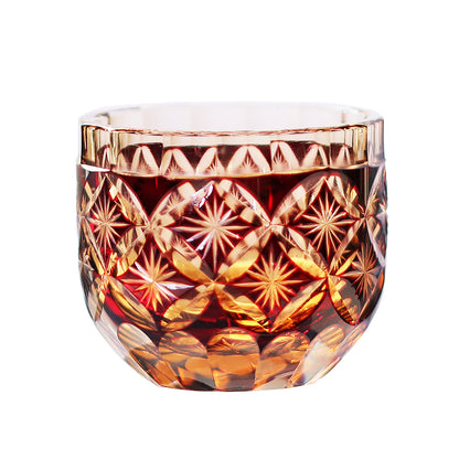 6 Styles Red-Amber Edo Kiriko Shot Glasses