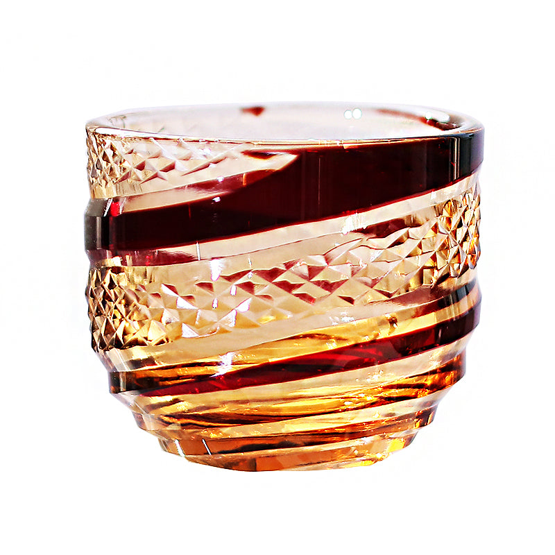 6 Styles Red-Amber Edo Kiriko Shot Glasses
