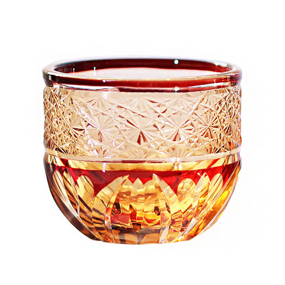 6 Styles Red-Amber Edo Kiriko Shot Glasses
