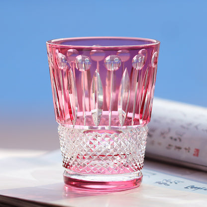 Close-up of Bohemian Style Hand-cut Crystal Glass Tumbler - JINZHI GLASS crystal glassware