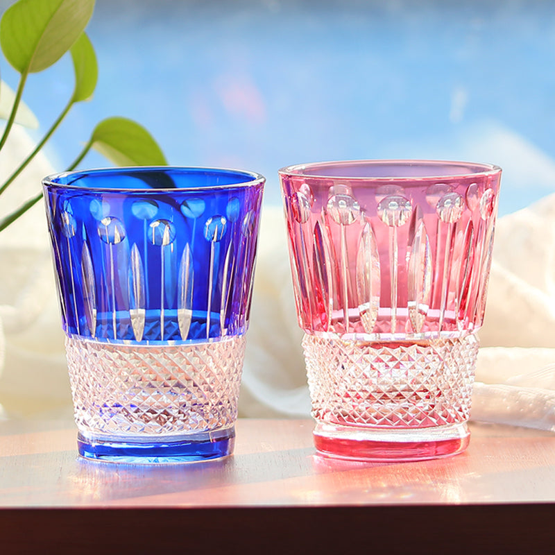 Side angle of Bohemian Style Hand-cut Crystal Glass Tumbler - JINZHI GLASS crystal glassware