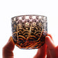 JP-040 60 ML Handcrafts Japanese Style Black Amber Sake Glass Cup Hand Engraved Chilled Sake Glasses