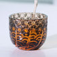 JP-040 60 ML Handcrafts Japanese Style Black Amber Sake Glass Cup Hand Engraved Chilled Sake Glasses