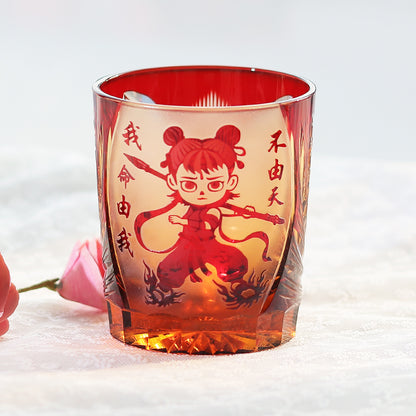 Ne Zha "My Life Is Mine" Edo Kiriko Crystal Whiskey Glass