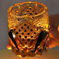 JP-015 Japanese Style Edo Kiriko Handcrafted  Dark Black Purple Knight Whisky Glass With Gift Box