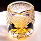 JP-015 Japanese Style Edo Kiriko Handcrafted  Dark Black Purple Knight Whisky Glass With Gift Box