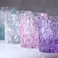 JP-129  Edo Kiriko Handcrafted Celestial Stars Whisky Glass Purple K9 Crystal Glass Tumbler With Gift Box