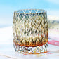 JP-064 310ml Handcrafts Japanese Style Roundish Grey Whiskey Glass Tumblers Edo Kiriko's Fine Lines And Rhombus-shaped With Gift Box