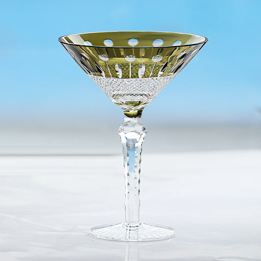 JP-001  New 250 ml Hand Engraved Lotus Design Martini Glasses Barware Chartreuse