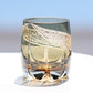 JP-065  310ml Grey Japanese Style Edo Kiriko Handcrafted Obsidian Lightning Whisky Glass Roundish With Gift Box