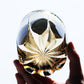 JP-065  310ml Grey Japanese Style Edo Kiriko Handcrafted Obsidian Lightning Whisky Glass Roundish With Gift Box