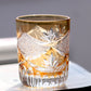 JP-007  Handcrafts Edo Kiriko Orange Whiskey Glass Cutting Crown Jewel Design 280 ml