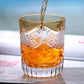JP-007  Handcrafts Edo Kiriko Orange Whiskey Glass Cutting Crown Jewel Design 280 ml