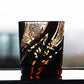 JP-029 25 CL Black and Amber Tinted Glass Whiskey Tumbler With Classic Hand Cut Burning Flame Pattern