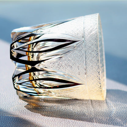 JP-011 320ml  Edo Kiriko Handcrafted Purple Flame Whisky Glass With Gift Box