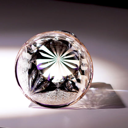 JP-012  320ml  Handcrafted Purple  Edo Kiriko Whisky Glass Tumbler With Gift Box