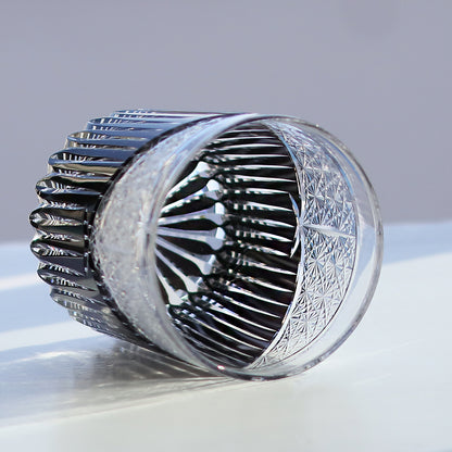 JP-052 Handcrafted Japanese Style Edo Kiriko Karmic Whisky Glasses Black With Gift Box