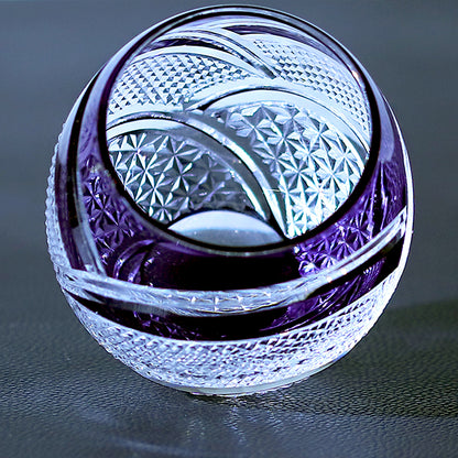 Bottom view of Full Moon Scimitar Purple Crystal Glass - JINZHI GLASS crystal glassware
